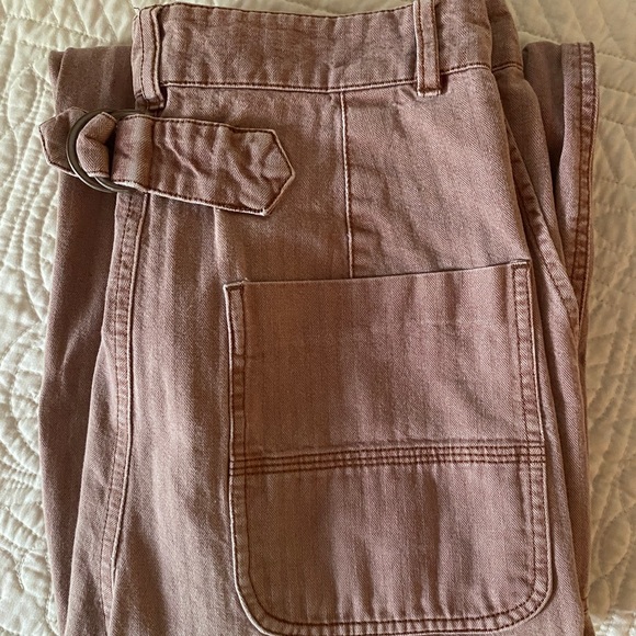 Free People Wide Leg Crop Pant- rose colored (pink) - Picture 4 of 10